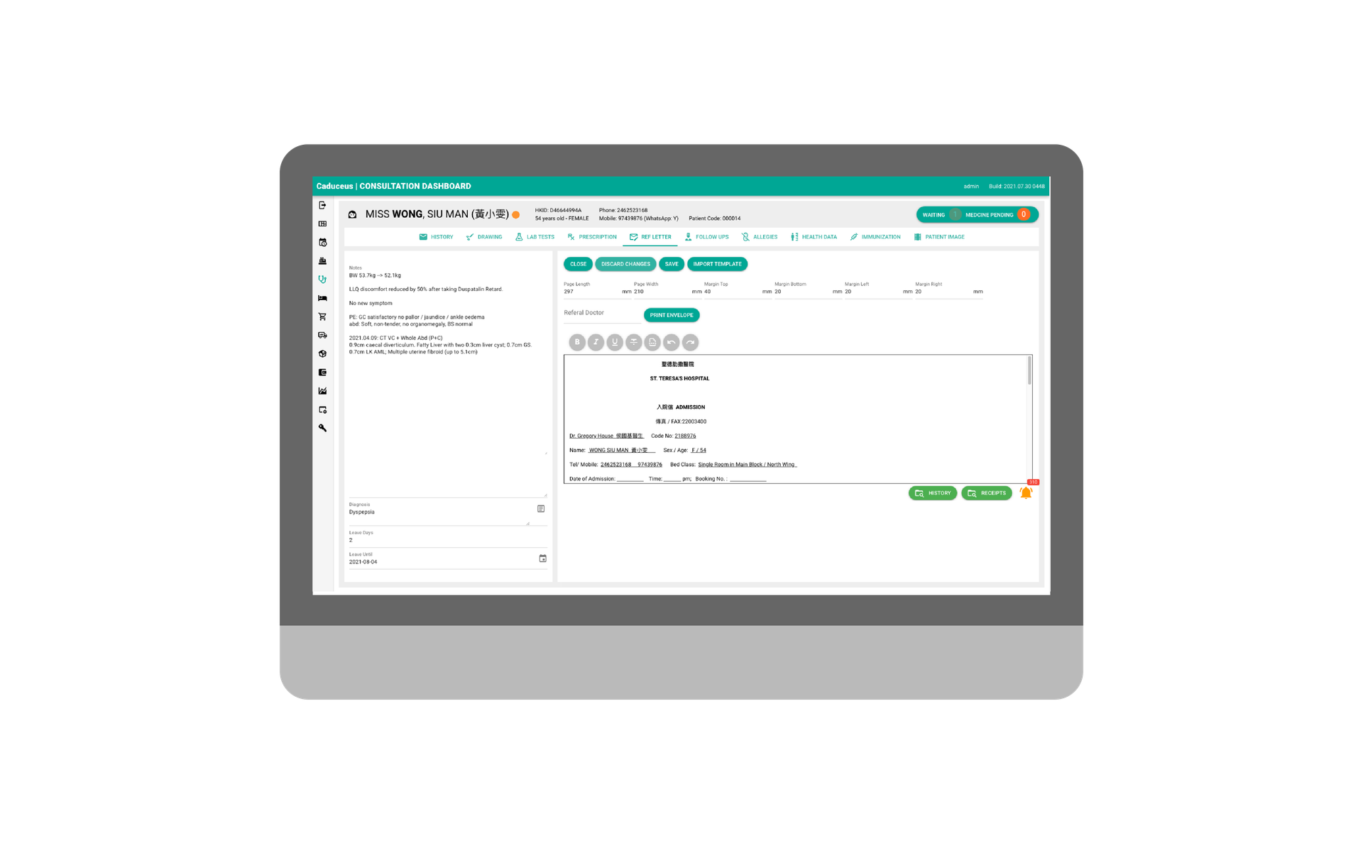 Consultation Dashboard - Referral Letter